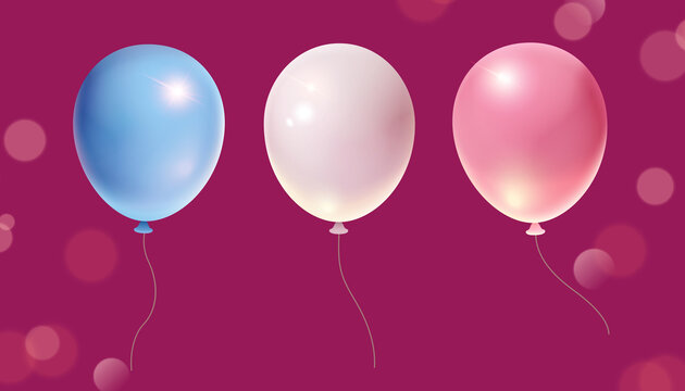 三维三色派对气球素材集合