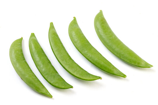 甜豆角绿色蔬菜白底图