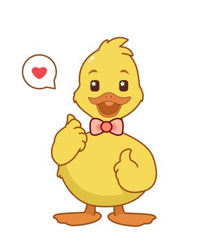 卡通点赞微笑着的鸭子