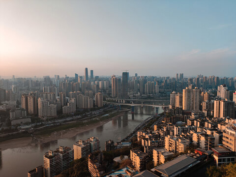 重庆夕阳城市江景