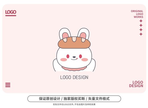 原创卡通面包兔logo