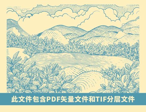 版画风茶山