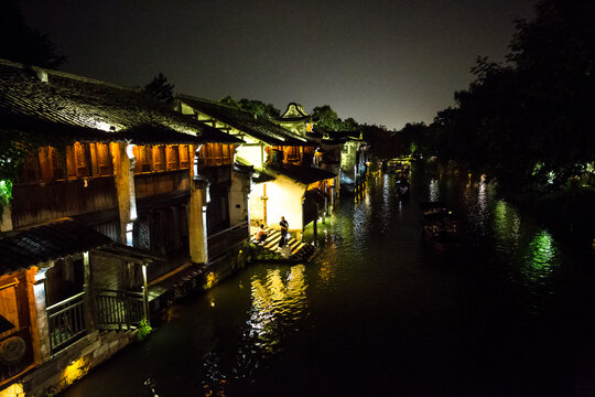 水乡古镇乌镇夜景