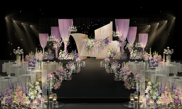 粉紫色泰式婚礼效果图