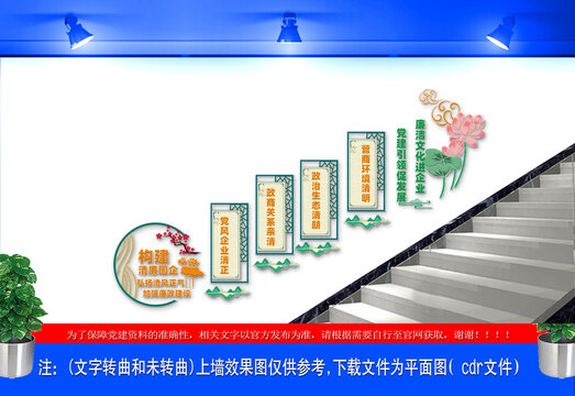 清廉国企楼梯文化墙