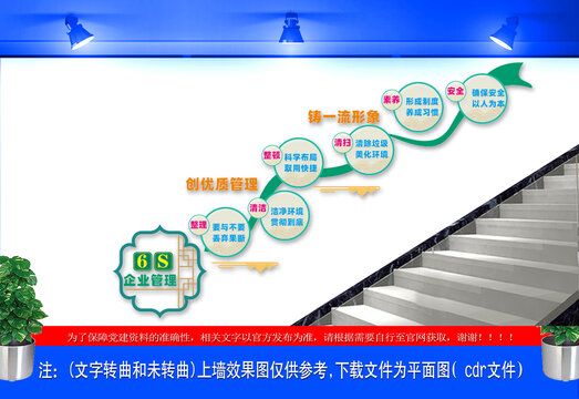 6s企业管理楼道文化墙