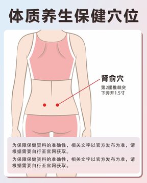 肾俞穴手绘保健穴位