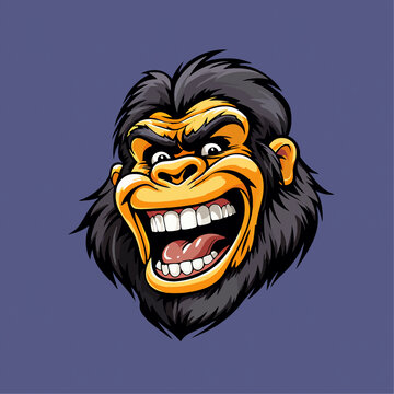 一只可爱的猴子动物Q版卡通插画