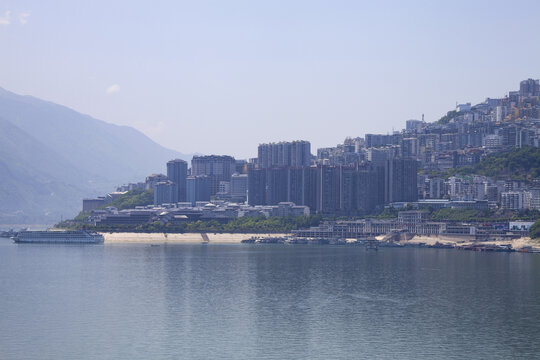 重庆巫山县城全景风光