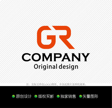 GR字母logo设计
