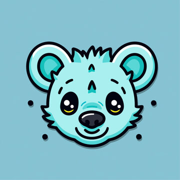 一只可爱的野狗动物Q版卡通插画