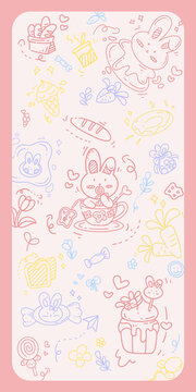 兔子甜品图案