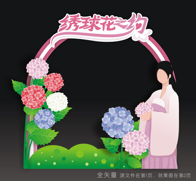 绣球花节合影框