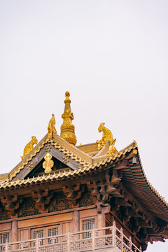 上海静安寺佛寺建筑屋顶
