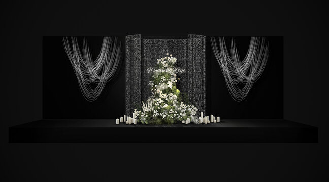 白绿花艺水晶婚礼