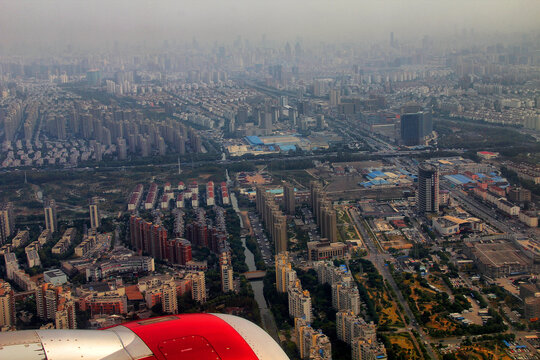 飞机俯瞰上海