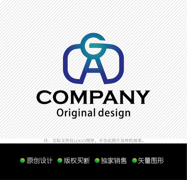 GA字母logo设计