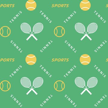 网球主题四方连续矢量图案