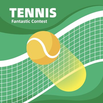 网球文化绿色小清新矢量图案