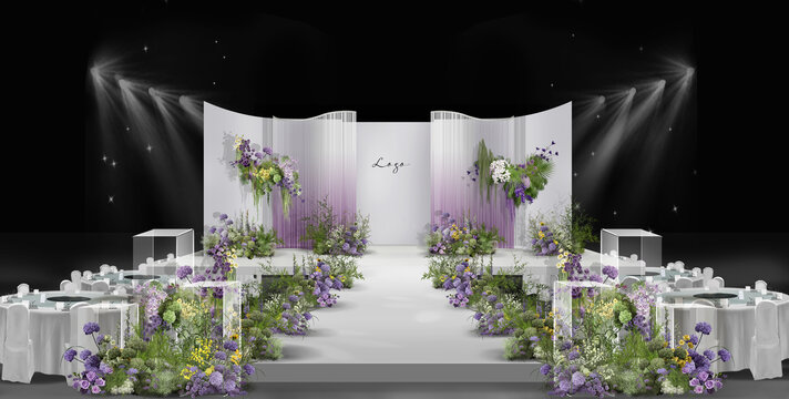 紫色泰式婚礼效果图