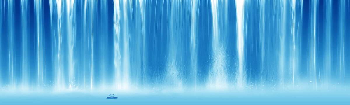蓝色瀑布