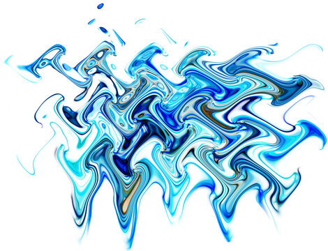蓝色炫酷抽象流体艺术画