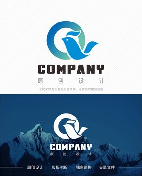 Q字母logo设计