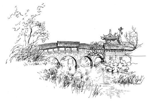 濮院时尚古镇廊桥