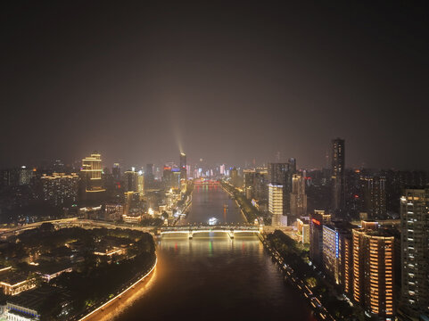 广州珠江人民桥夜景