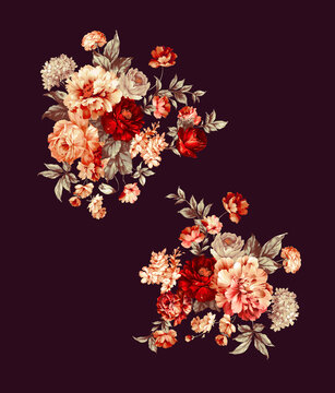 花团锦簇牡丹印花