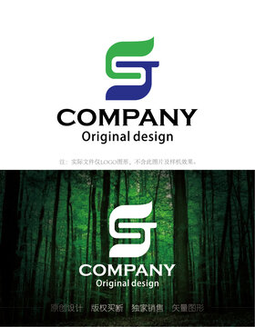 SJ字母logo设计