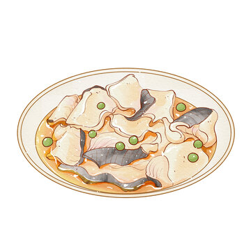 中国传统美食鲁菜糟熘鱼片
