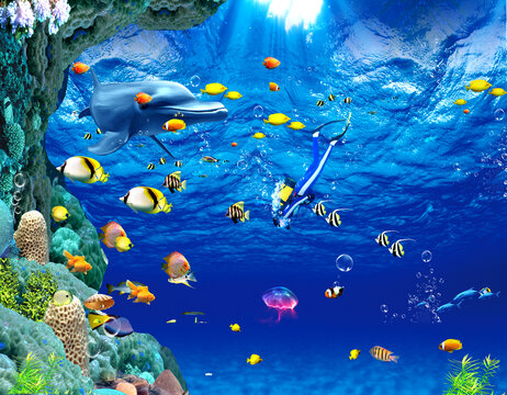 海底世界水族背景图