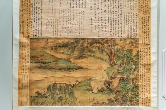 清代尤绍和奚冈等人的玫园行乐图