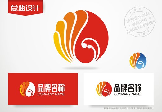 凤凰logo孔雀标志设计