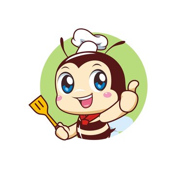 卡通可爱小蜜蜂厨师点赞头像