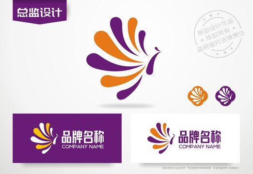 孔雀logo文化传媒公司标志