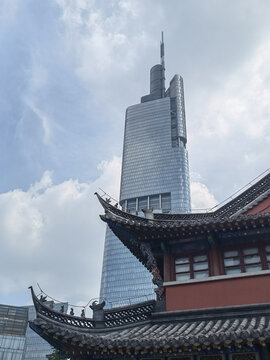 南京鼓楼和紫峰大厦