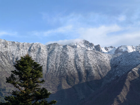 黄龙景区内的雪山