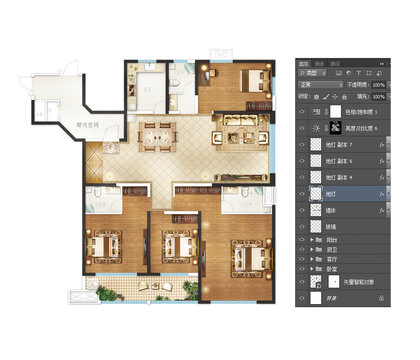 住宅户型图渲染