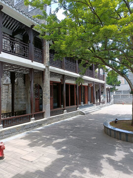 古建筑庭院长廊