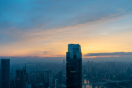 重庆城市风光全景天际线
