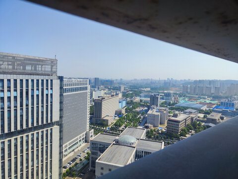 济南高新区城市高视角拍摄