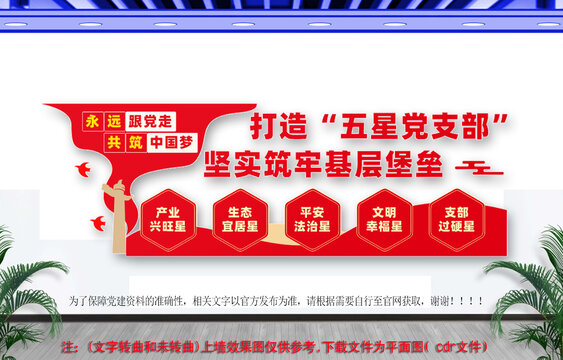 五星党支部背景墙