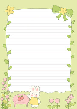 小兔子绿色户外拍纸本设计