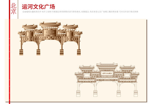 北京通州运河文化广场牌坊