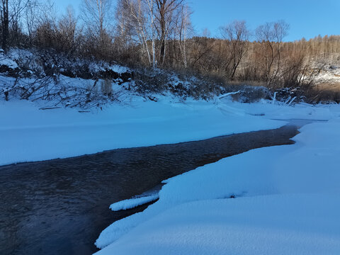 冬天的不冻河