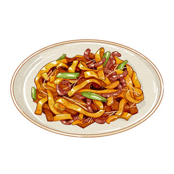 中国传统美食粤菜干炒牛河