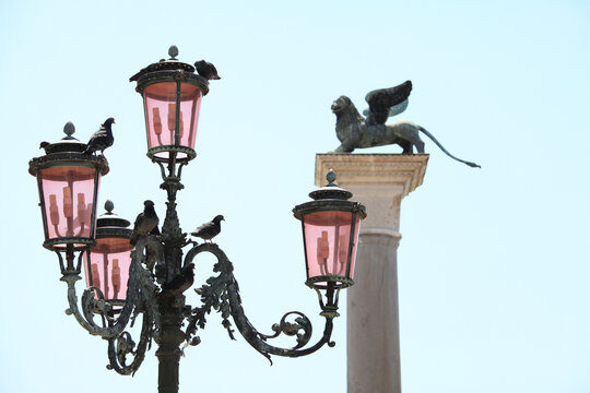 威尼斯的灯和雕塑