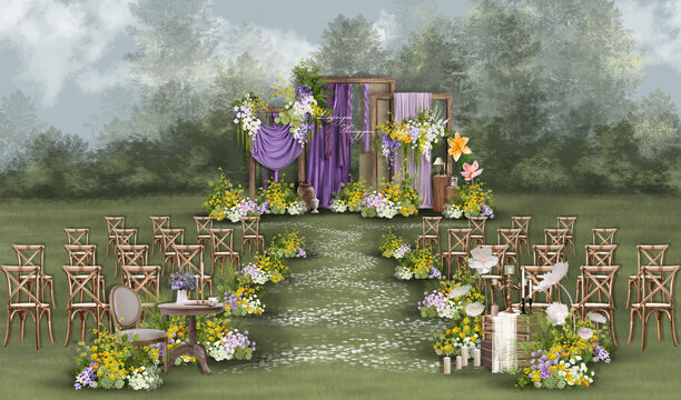 布幔草坪婚礼